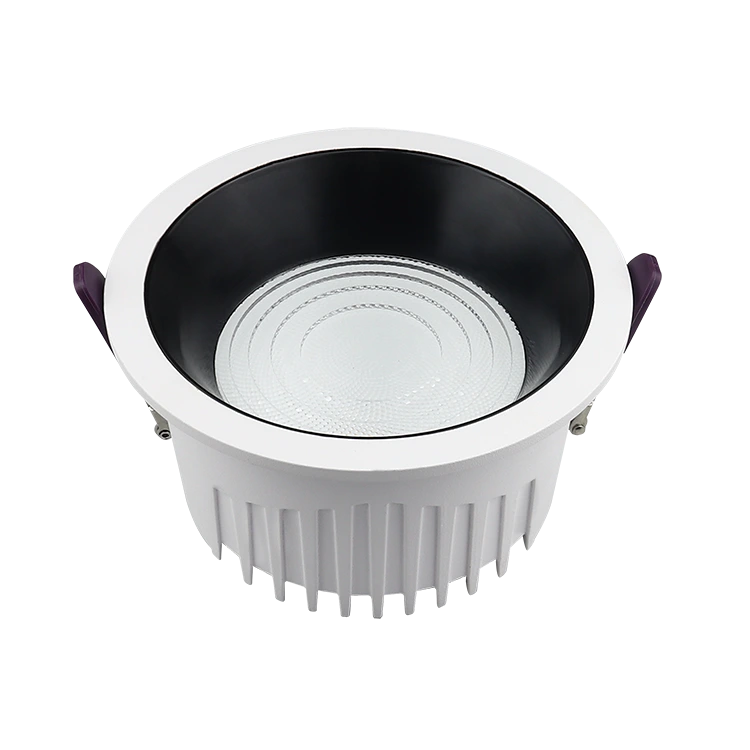 Dybt anti-blændings downlights med brandkomponenter